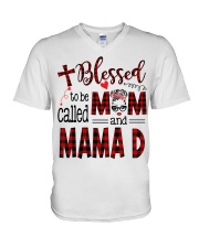 Blessed To Be Called Mom And Mama D V-Neck T-Shirt tile
