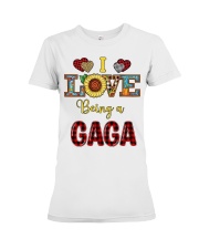 I Love Being A Gaga Premium Fit Ladies Tee tile