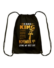 4thA Black King - November 04 Drawstring Bag tile
