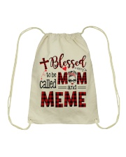 Blessed To Be Called Mom And Meme Drawstring Bag tile