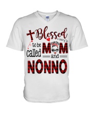 Blessed To Be Called Mom And Nonno V-Neck T-Shirt tile