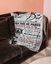 To My Dad Small Fleece Blanket - 30" x 40" aos-coral-fleece-blanket-30x40-lifestyle-front-05