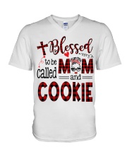 Blessed To Be Called Mom And COOKIE V-Neck T-Shirt tile
