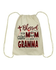 Blessed To Be Called Mom And Gramma Drawstring Bag tile