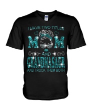 I Have Two Titles Mom And Grandmasaur V-Neck T-Shirt tile
