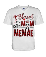 Blessed To Be Called Mom And Memae V-Neck T-Shirt tile