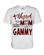 Blessed To Be Called Mom And Gammy V-Neck T-Shirt tile
