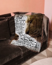 To My Dad - Daughter Small Fleece Blanket - 30" x 40" aos-coral-fleece-blanket-30x40-lifestyle-front-05