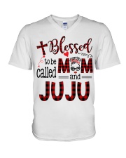 Blessed To Be Called Mom And Juju V-Neck T-Shirt tile