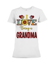I Love Being A Grandma Premium Fit Ladies Tee tile