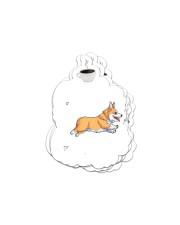Corgis And Coffee Sticker tile