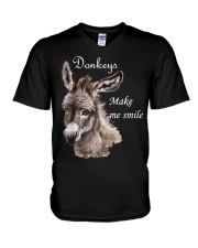 Donkeys Make Me Smile V-Neck T-Shirt tile