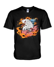 Eagle Fire Cool Flag V-Neck T-Shirt tile