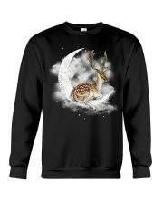 Deer Sit On The Moon Crewneck Sweatshirt tile
