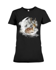 Deer Sit On The Moon Premium Fit Ladies Tee tile