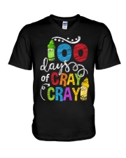 Teacher 100 Days Of Cray V-Neck T-Shirt tile