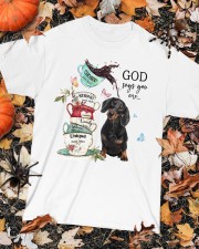 Dachshund God Says You Are Classic T-Shirt custom-t-shirts-classic-lifestyle-front-320