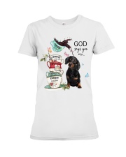 Dachshund God Says You Are Premium Fit Ladies Tee tile