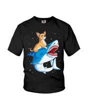 Chihuahua Riding Shark Youth T-Shirt tile