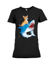 Chihuahua Riding Shark Premium Fit Ladies Tee tile