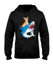 Chihuahua Riding Shark Hooded Sweatshirt tile