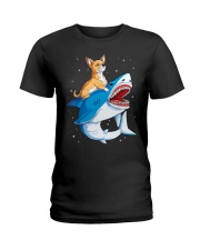 Chihuahua Riding Shark Ladies T-Shirt tile