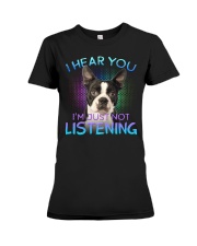 Boston Terrier-02-I Hear You Premium Fit Ladies Tee tile