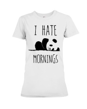 Bear I Hate Mornings Panda Premium Fit Ladies Tee tile