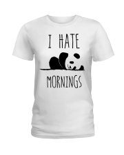Bear I Hate Mornings Panda Ladies T-Shirt tile