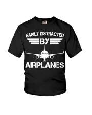 Pilot Easily Distracted By Airplanes Youth T-Shirt tile