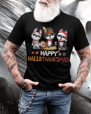 Boston Terrier Happy HALLOTHANKSMAS Classic T-Shirt apparel-classic-tshirt-lifestyle-front-265