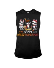 Boston Terrier Happy HALLOTHANKSMAS Sleeveless Tee tile