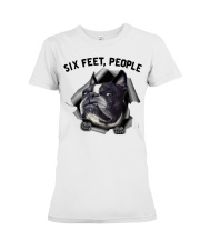 Boston Terrier 6 Feet People Face Mask Premium Fit Ladies Tee tile