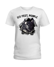Boston Terrier 6 Feet People Face Mask Ladies T-Shirt tile