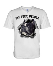 Boston Terrier 6 Feet People Face Mask V-Neck T-Shirt tile