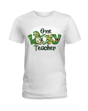 Teacher One Lucky Teacher Ladies T-Shirt tile