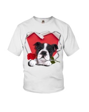Boston Terrier Valentine Youth T-Shirt tile