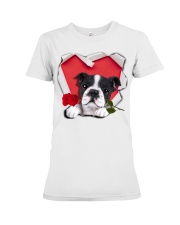 Boston Terrier Valentine Premium Fit Ladies Tee tile