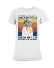 Pot Head Here I Am Premium Fit Ladies Tee tile