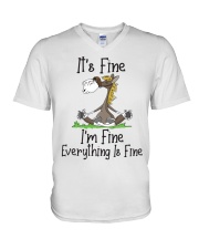 It's Fine I'm Fine Horse V-Neck T-Shirt tile