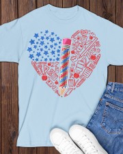Teacher Flag Heart Classic T-Shirt apparel-classic-tshirt-lifestyle-front-158