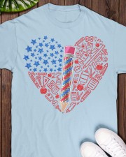 Teacher Flag Heart Classic T-Shirt apparel-classic-tshirt-lifestyle-front-160