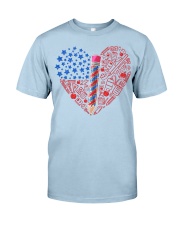 Teacher Flag Heart Classic T-Shirt front