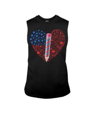 Teacher Flag Heart Sleeveless Tee tile