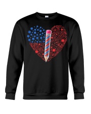 Teacher Flag Heart Crewneck Sweatshirt tile