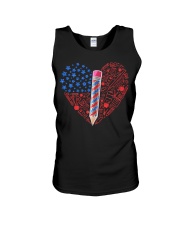 Teacher Flag Heart Unisex Tank tile
