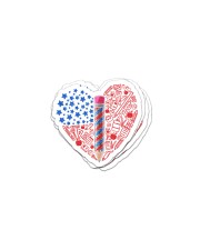 Teacher Flag Heart Sticker tile