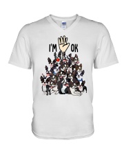 Full Of Boston Terriers I'm Ok - For Boston Terrier Lover V-Neck T-Shirt tile