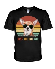 Chihuahua Best Dog Dad Ever V-Neck T-Shirt tile