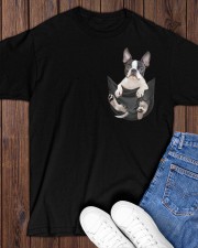Boston Terrier In Pocket Classic T-Shirt apparel-classic-tshirt-lifestyle-front-158